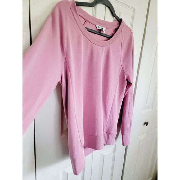 Athleta PS Sea Soft Scoop Neck Mauve Pink Sweatshirt LS‎ Stretch - Picture 6 of 7